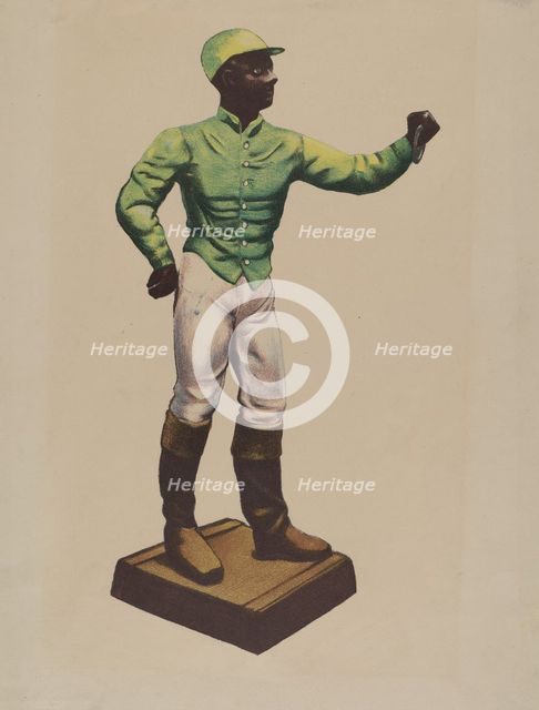 Jockey Hitching Post, 1935/1942. Creator: Unknown.