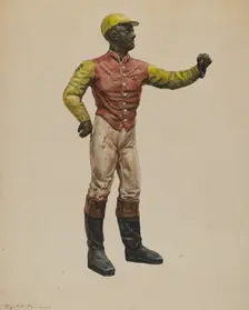 Jockey Hitching Post, c. 1937. Creator: Elizabeth Fairchild
