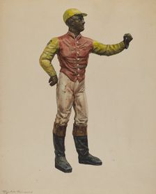 Jockey Hitching Post, c. 1937. Creator: Elizabeth Fairchild