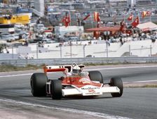 Jochen Mass racing a McLaren-Cosworth M23, Spanish Grand Prix, Jarama, Spain, 1977