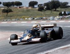 Jody Scheckter racing a Wolf-Cosworth WR2, Spanish Grand Prix, Jarama, Spain, 1977
