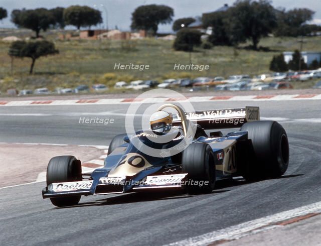 Jody Scheckter racing a Wolf-Cosworth WR2, Spanish Grand Prix, Jarama, Spain, 1977. Artist: Unknown