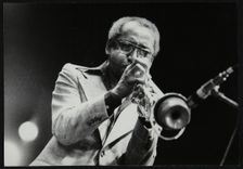 Joe Newman playing his trumpet, Beaulieu, Hampshire, July 1977. Creator: Denis Williams