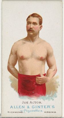 Joe Acton, Wrestler, from World's Champions, Series 1 (N28) for Allen & Ginter Cigarettes,..., 1887. Creator: Allen & Ginter