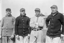 Joe Connolly, Bill Allen, Merito Acosta, Unidentified, Washington Al, at University of..., ca. 1913. Creator: Harris & Ewing
