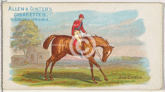 Joe Cotton, from The World's Racers series (N32) for Allen & Ginter Cigarettes, 1888. Creator: Allen & Ginter.