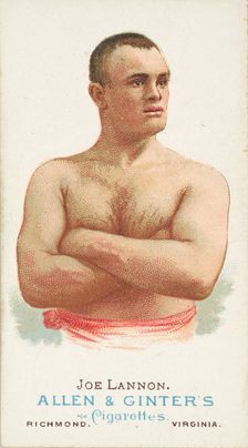 Joe Lannon, Pugilist, from World's Champions, Series 1 (N28) for Allen & Ginter Cigarettes, 1887. Creator: Allen & Ginter
