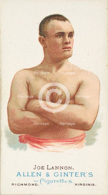 Joe Lannon, Pugilist, from World's Champions, Series 1 (N28) for Allen & Ginter Cigarettes, 1887. Creator: Allen & Ginter.