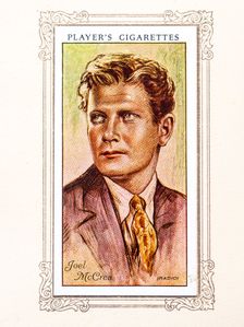 Joel McCrea Collectables Picture of movie stars that came with the Players cigarette packet, 1934. Creator: Unknown