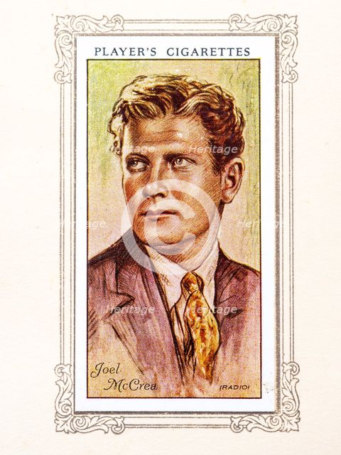 Joel McCrea Collectables Picture of movie stars that came with the Players cigarette packet, 1934.  Creator: Unknown.