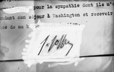 Joffre, Joseph Jacques Cesare. Marechal of France, 1916. His Signature, 1917. Creator: Harris & Ewing