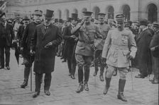 Joffre, Sharp, Pershing, Paris, July 4, 1917, 4 Jul 1917. Creator: Bain News Service