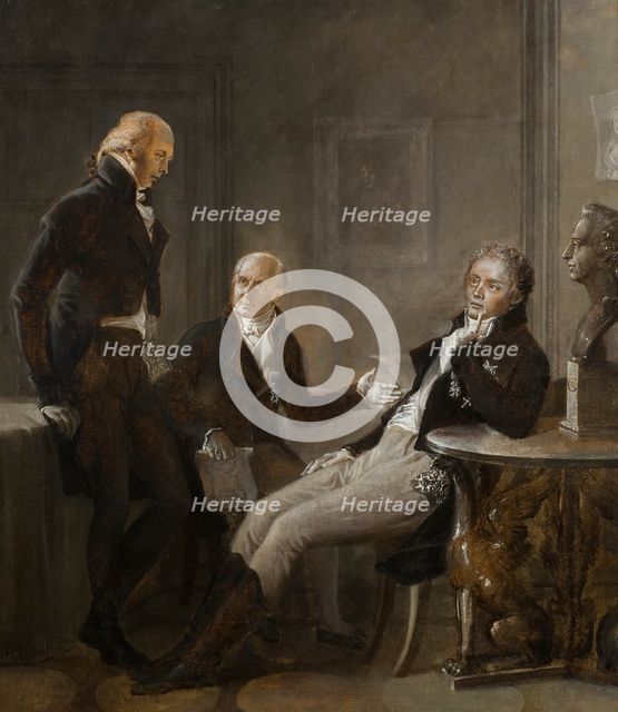 Johan Fredrik Aminoff, Johan Albrekt Ehrenström and Gustaf Mauritz Armfelt, 1804. Creator: René Théodore Berthon.