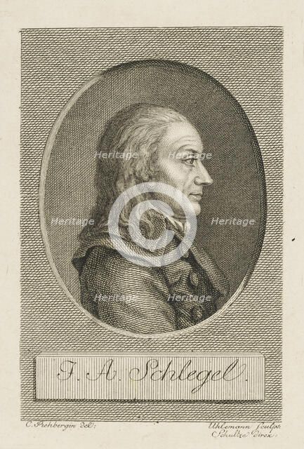 Johann Adolf Schlegel (1721-1793) , c. 1790. Creator: Uhlemann, Christian Friedrich Traugott (1765-1857).