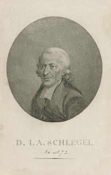 Johann Adolf Schlegel (1721-1793) , c. 1800. Creator: Anonymous