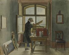 Johann Christoph Erhard in his studio, 1818. Creator: Klein, Johann Adam (1792-1875)