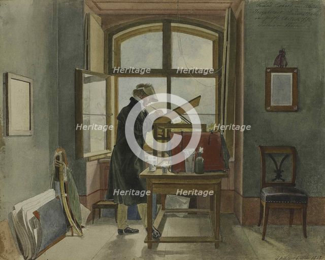 Johann Christoph Erhard in his studio, 1818. Creator: Klein, Johann Adam (1792-1875).