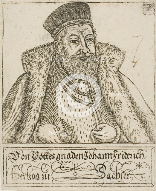 Johann Friedrich, from Saxon Dukes and Electors, 1560/1621. Creator: Balthasar Jenichen.