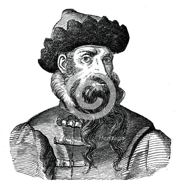 Johann Gutenberg, German metalworker and inventor, 16th century, (1870). Artist: Unknown