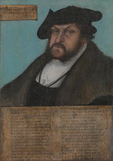 Johann I (1468-1532), the Constant, Elector of Saxony, 1532-33. Creator: Workshop of Lucas Cranach the Elder (German, Kronach 1472-1553 Weimar)