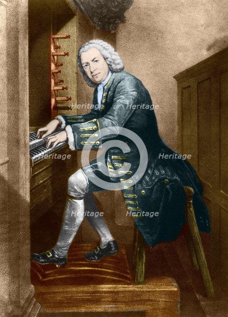 Johann Sebastian Bach at the organ, 1725.