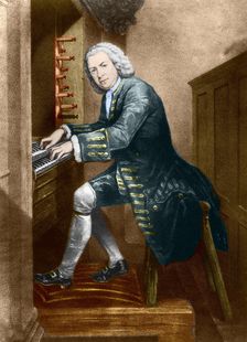 Johann Sebastian Bach at the organ, 1725