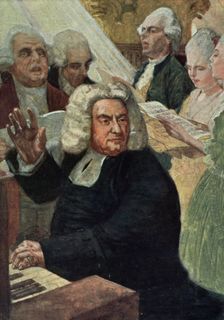 Johann Sebastian Bach at the organ
