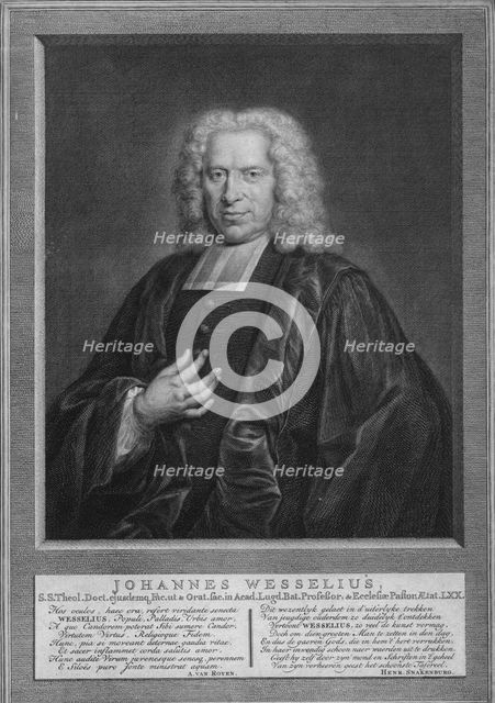 Johann Wessel, c1740s? Creator: Jacobus Houbraken.