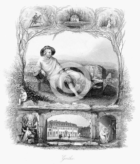 Johann Wolfgang von Goethe, German poet, dramatist and scientist, c1860. Artist: Unknown