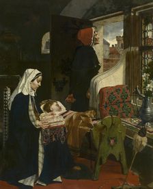 Johanna van der Gheynst with her Child in the Cradle, 1861. Creator: Victor Lagye