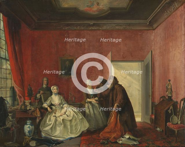Johanna and the Jewish merchants, 1741.  Creator: Cornelis Troost.