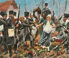 Johanna Stegen at the fighting in Lüneburg, 2 April 1813, (1936). Creator: Unknown