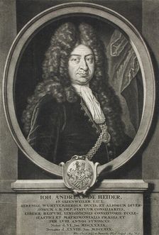 Johannes Andreas de Heider, Lawyer at Lindau, 1719. Creators: Elias Christoph Heiss, Bernhard Vogel