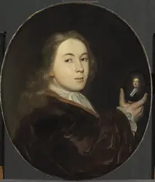 Johannes Bakhuysen (1683-1731). With a Miniature Portrait of his Father Ludolf, 1699-1708. Creator: Ludolf Bakhuizen