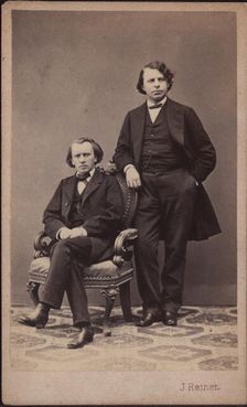 Johannes Brahms (1833-1897) and Josef Joachim (1831-1907) , 1867. Creator: Photo studio J. Reiner