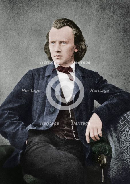 Johannes Brahms (1833-1897), German composer and pianist, c1866. Artist: Unknown.