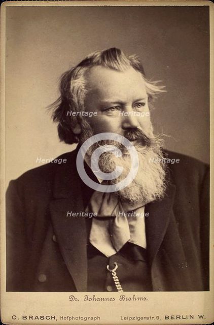 Johannes Brahms, German composer and pianist, 1889. Artist: C Brasch