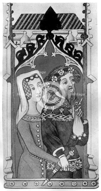 Johannes Gyniford and his wife, late 14th century, (1910). Artist: Unknown