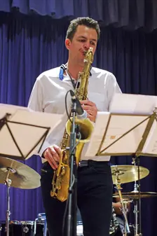 Johannes Mueller, Watermill Jazz Club, Dorking, Surrey, 2015. Artist: Brian O'Connor