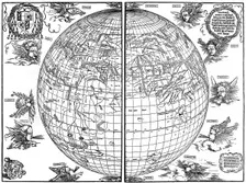 Johannes Stabius map of the world, 1515, (1936). Artist: Albrecht Dürer