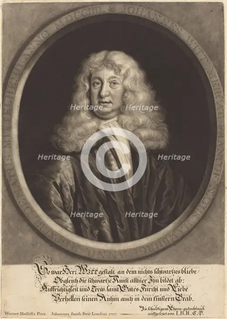 Johannes Witt, 1707. Creator: John Smith.