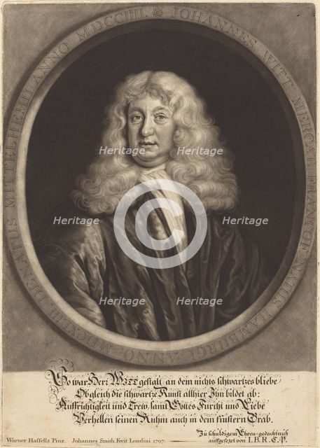Johannes Witt, 1707. Creator: John Smith.