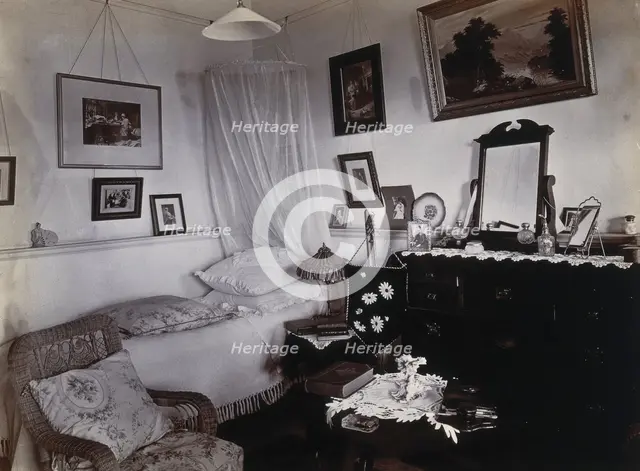 Johannesburg Hospital, South Africa: bed and sitting room, possibly staff quarters, c1905. Creator: Unknown.