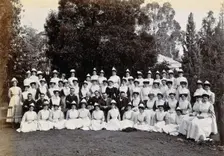 Johannesburg Hospital, South Africa: group of nurses and doctors, c1905. Creator: Unknown