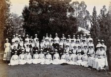 Johannesburg Hospital, South Africa: group of nurses and doctors, c1905. Creator: Unknown