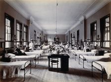 Johannesburg Hospital, South Africa: hospital ward with nurses and male patients, c1905. Creator: Unknown