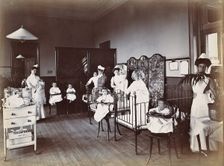 Johannesburg Hospital, South Africa: small hospital ward with nurses and children, c1905. Creator: Unknown