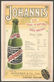 Johannis Mineral water, 1890s