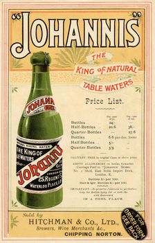 Johannis water, 19th century