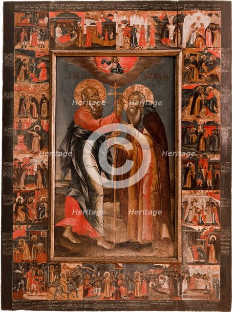 John the Apostle appearing to Saint Abraham of Rostov, Early 18th cen.